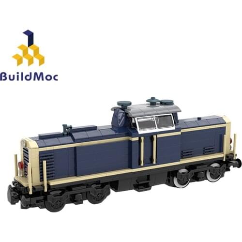 Builmoc Electric Train V100 German Cargo Locomotive Train Track Building Block City High Tech Kids Toy DIY Bricks Best Gifts Kit