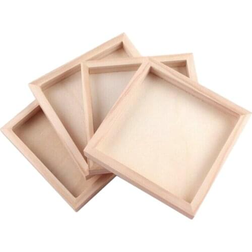 1Pcs Wood Plate Toy Kids 6-Sided Painting Building Blocks Woodeen Pallet Learning Education Tool Party Favor Gift