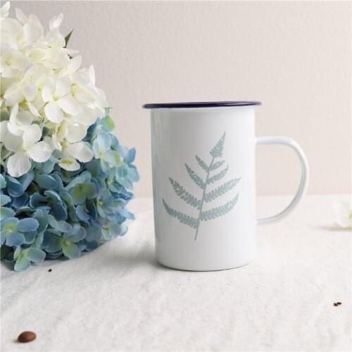 Exported to Finland Leaves Series Beer Steins Enamel Coffee Cup High Mug Teacup Water Cup