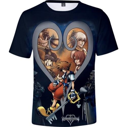 Kingdom Hearts 3D Tshirt Cosplay sora/riku/kairi/Ventus/Terra/aqua Tops Men/Women Hot Casual Tshirt Summer Childrens t-shirt