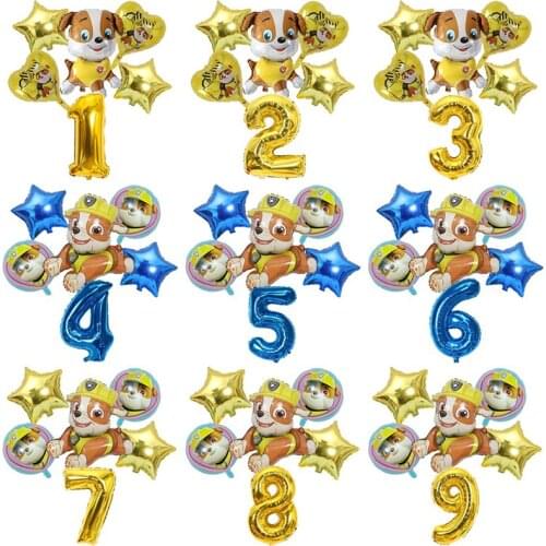 Paw patrol Dog toy balloon lovely Rubble boy girl Number balloon Childrens birthday party supplies decoration Children gift set