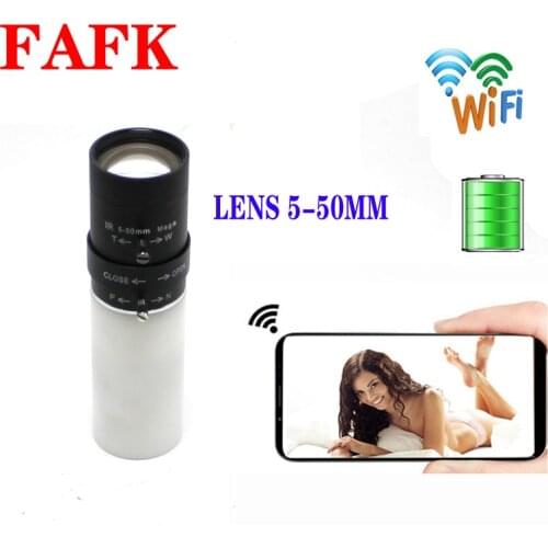 Mini wifi HD 1080p P2P CCTV Remote surveillance Telescope camera Flashlight recorder lens 5-35MM TF card storage lithium battery