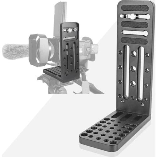 DSLR Camera L Bracket Quick Release Plate Vertical Video Shooting Universal L Bracket with Multiple 1/4 and 3/8 Screw Holes