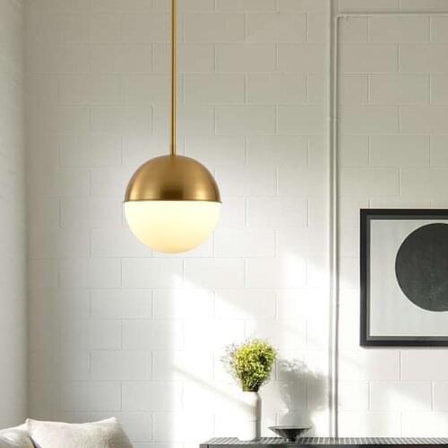 Copper pendant lights for Bed Side Bedroom Kitchen Suspension Lamp Glass Ball Pendant Lights home glass globe pendant lights
