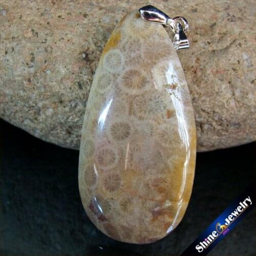 New Trendy Necklaces Pendants Natural Stone Coral Fossil Drop Beads Slide Wholesale Jewelry For Women Free Shipping CS665