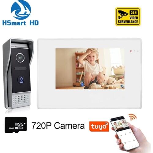 New Wireless 7 inch IP WIFI video intercom for Home Motion Detection Monitor Doorbell Door APP Phone Talking Unlock White/Black