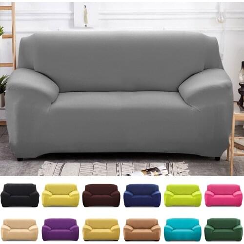 Solid Color Elastic Sofa Cover Tight Wrap Non-slip Sofa Cover Towel All- Universal Couch Cover Slipcover 1/2/3/4seats