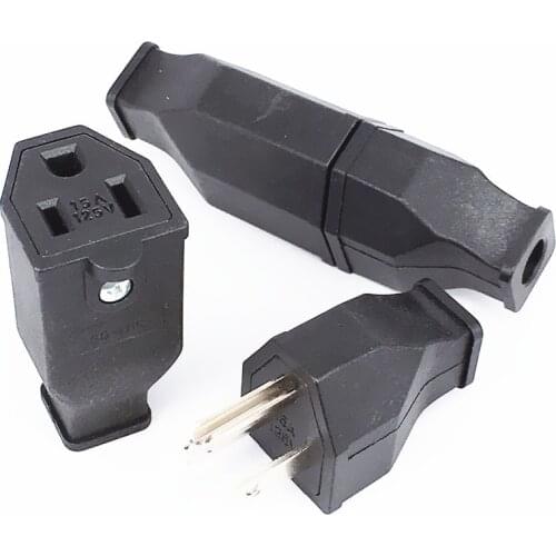 Wholesale 125v 15a Nema L5-15P L5-15R female male connector 3 sprong power outlet wired electrical Receptacle AC socket plug
