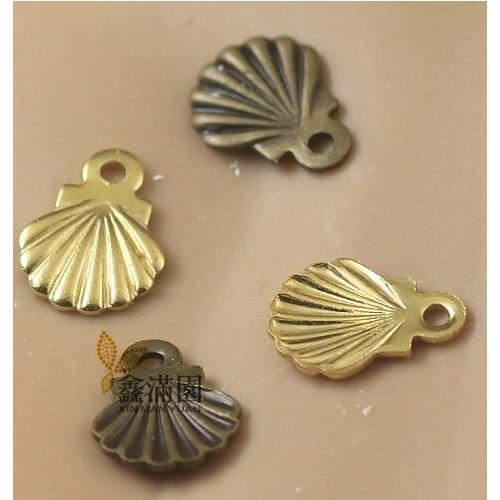 1000 pieces/lot) 6*8mm original brass/antique bronze shell shape charm qy1769