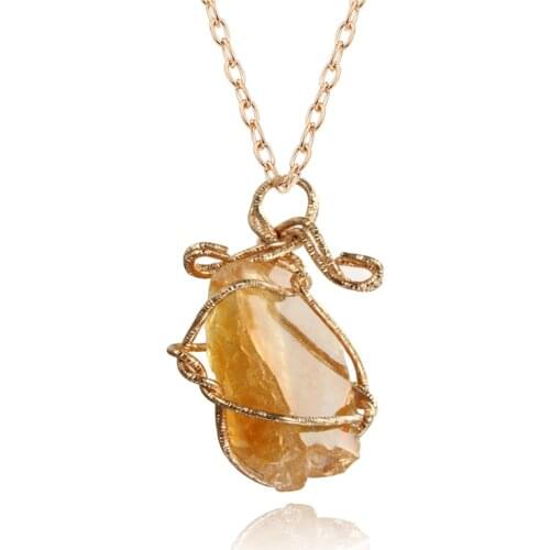 1PC Fashion Jewelry Irregular Resin Stone Pendant Necklaces Charm Woman Gold Color Chain Necklaces for Women N1566