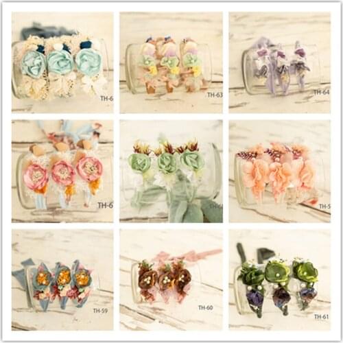 Dvotinst Newborn Photography Props Cute Floral Handmade Headband Headband Headwear Fotografia Headdress Studio Photo Props