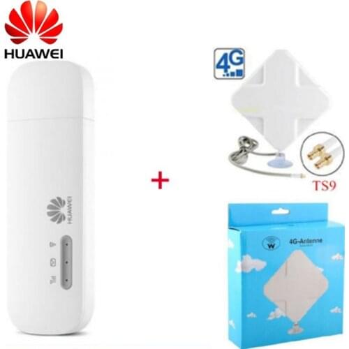 Unlocked Huawei E8372 E8372h-153 4G usb modem with 4G Signal Amplifier Antenna 2M cable double connector WiFi dongle car wifi