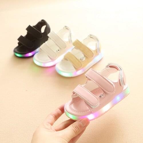 2021 Summer Led Light Shoes Children Sandals Boy Girl Causal Fashion Lighted Sandals Kid Baby Luminous Shoes Infant Beach Sandal