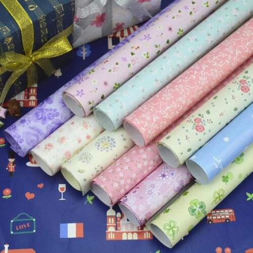 10 Pieces/package Craft Floral Ins Wind Gift Gift Gift Box Wrapping Paper Handmade Diy Flower Wrapping Paper Home Decoration
