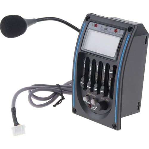 LC5 Band Acoustic Electric Guitar Preamplifier Black EQ Equalizer Pickup Tuner with Microphone