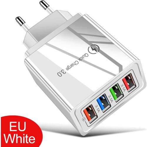 USB Charger Quick Charge 3.0 For iphone 12 Pro Max Samsung S10 Xiaomi Charger adapter For Smartphones 48W Fast Charging EU Plug