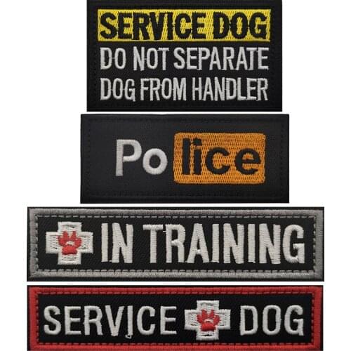 Service Dog Hook Fastener Patch embroidery Emblem Pirate Military Morale Hook & Loop Patch Badge for Dog Harness & Vest