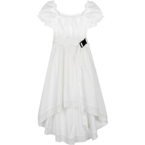 Fashion Summer Women Square Collar Puff Sleeve Irregular Vintage Dres Elegant Female A-line French Swing Party Club Dress Women