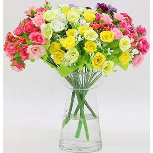 1 Bouquet 21 Head Artificial Fake Rose Wedding Party Home Decoration Flower Simulation Flowers Home Decor For Weddings Offices