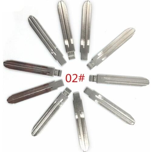 10pcs/lot Type 02# Metal Blank Uncut Flip KEYDIY/VVDI/JMD Remote Key Blade