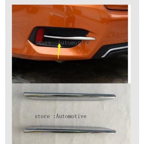 2016 20172018 FOR HONDA CIVIC CHROME REAR FOG LIGHT LAMP EYEBROW BUMPER LID EYELID TRIM COVER BEZEL STYLING GARNISH MOLDING