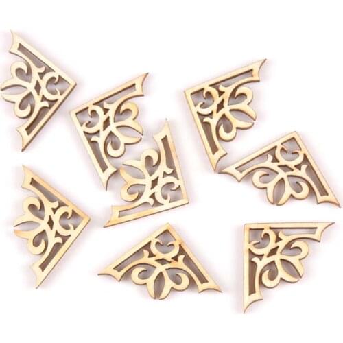 2018 new 50pcs wooden book Corner Protector Box Book Scrapbook Album Corner Decorative Diy craft 27x27mm MT1798