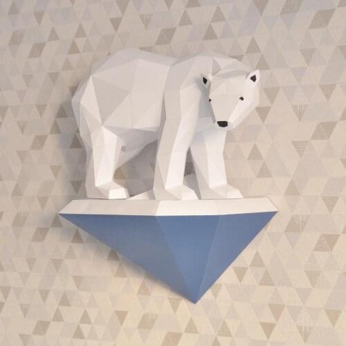 3D Paper Ice Fole Sea Bear Model Papercraft Boys bedroom Home Decor Wall Decoration Puzzles Eductional DIY Toys Gift for Kids
