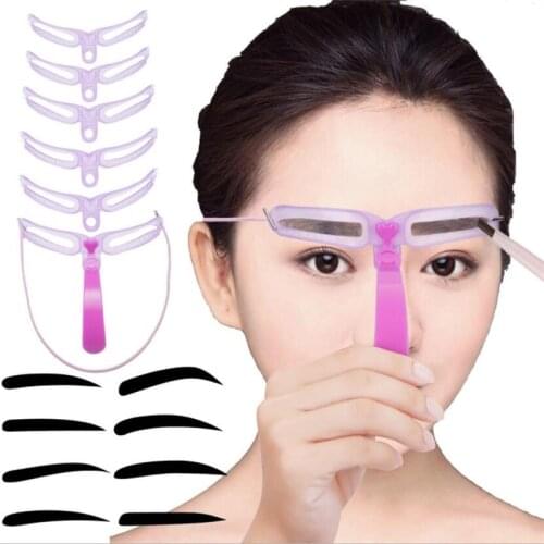 8PCS Eyebrow Shaper Makeup Template Eyebrow Grooming Shaping Stencil Kit DIY Eyebrow Template Reusable 8 in1 Eyebrow Shaping