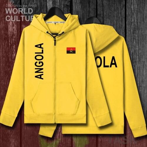 Republic of Angola Angolan AGO mens zipper fleeces hoodies winter jerseys men jacket and clothes nation country sweatshirt coat