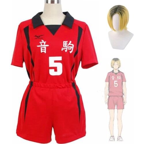 Anime Haikyuu Cosplay Costume Nekoma High Uniform Kozume Kenma Volleyball Club Uniforms T-shirt Suit Sportswear Jerseys With Wig