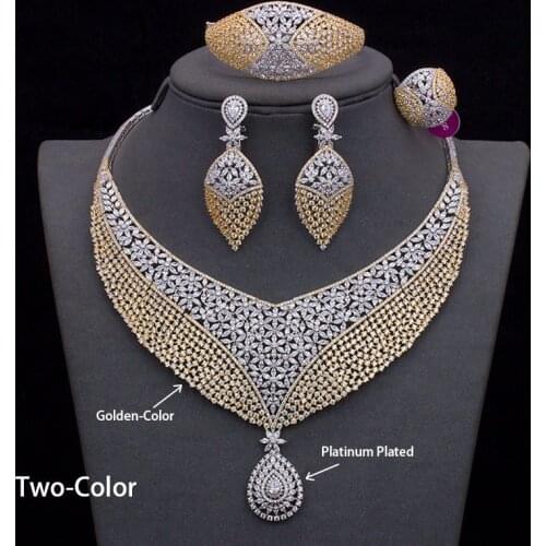 BrideTalk 4PCS Big Luxury sets AAA Cubic zirconia jewelry for women wedding & engagement party Nigeria Free shipping