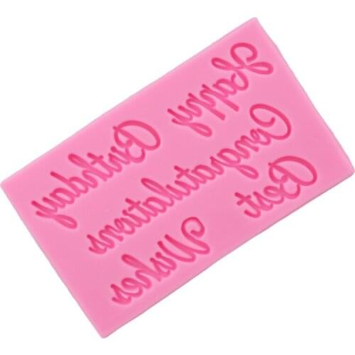 Letters Fondant Mold Happy Birthday Best Wish Cupcake Decorating Cake Border Silicone Chocolate Candy Polymer Clay Molds