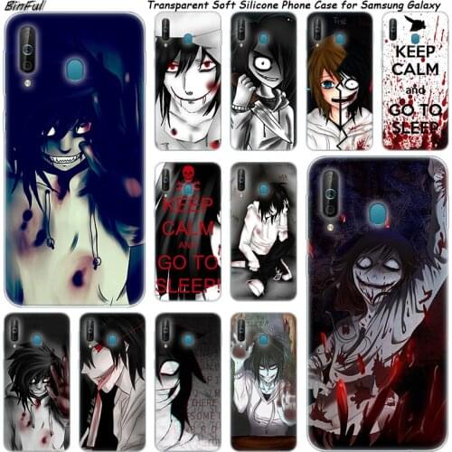 Hot anime Jeff The Killer Silicone Phone Case For Samsung Galaxy A80 A70 A60 A50 A40 A40S A30 A20E A2CORE M40 Note 10 Plus 9 8 5