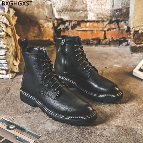 Black Motorcycle Boots Men Luxury Designer Shoes for Man 2021 Martin Boots Man Ankle Boots for Men Male Winter Shoes Men Zapatos