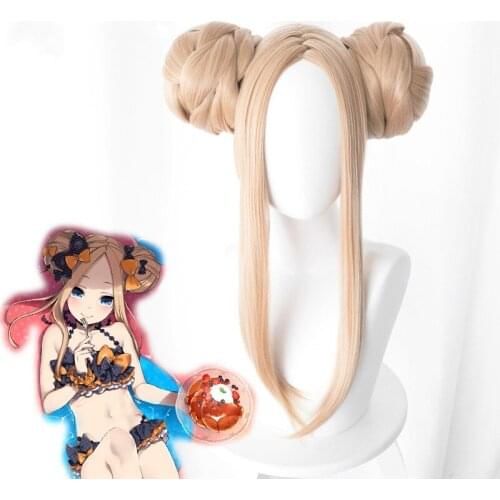 FGO Fate Grand Order Abigail Williams Cosplay Wig Lolita Cute Synthetic Hair for Halloween Party + Free Wig Cap