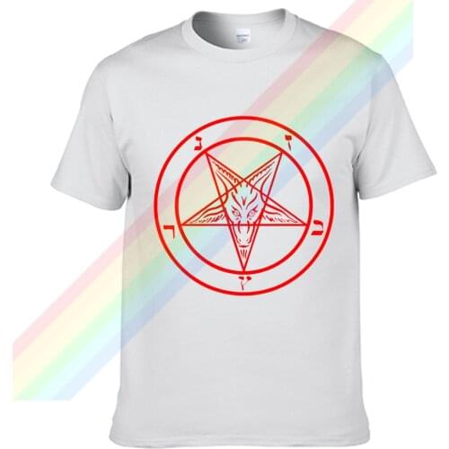 Satan Circle Pentagram Red Logo Summer Print T Shirt Clothes Popular Shirt Cotton Tees Amazing Short Sleeve Unique Unisex Tops