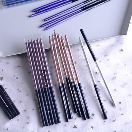 Electroplating pencil candle pearlescent gold champagne gold proposal candle slender wedding birthday candle