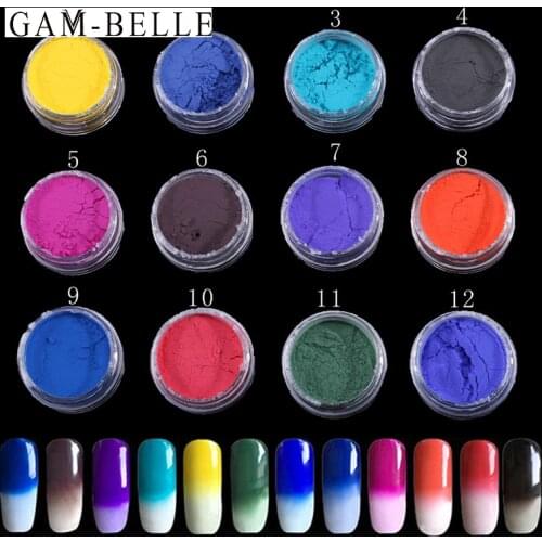 GAM-BELLE Chrome Nail Glitter Acrylic Powder Pigment 3D Nail Art Carving Decoration Nail Extension Builder Dipping Powder
