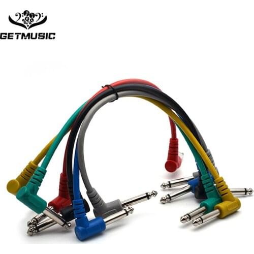 Hot Sale Competitive Guitar Effect Pedal Cables Colorful Plastic Guitar Patch Cables Angled for Guitar Effect Pedals