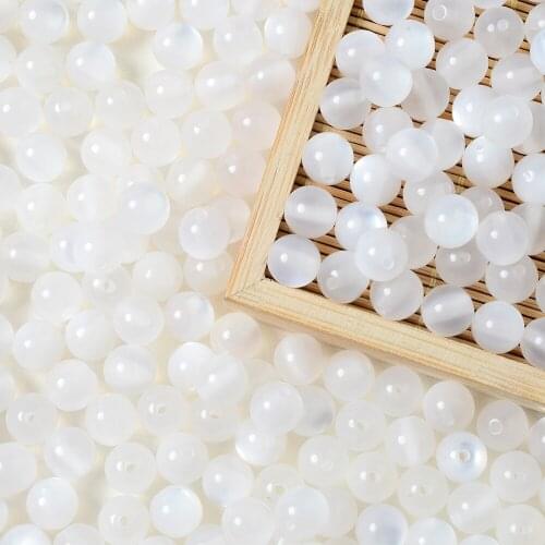 IYOE 6/8/10/12mm Simulation Cat Eye Beads Shiny Resin Spacer Beads For Jewelry Making Bracelet Charms Necklace DIY Craft