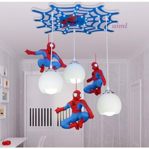 COOL childrens house spider-man light LED bulb with bedroom boys lighting LED creativity Pendant Lamps 110-240V factory dire