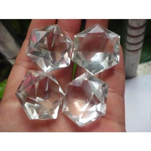 67g 4PCS 30-SIDED NATURAL CLEAR quartz crystal Pendants healing