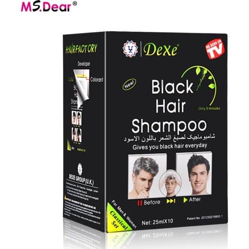 10pcs Instant Black Hair Shampoo Hair Dye 5 Minutes Make Grey White Hair Colored Darkening Black Shinny Hair Styling Dropship