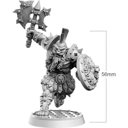 56mm Resin Model Dwarf Dwarves Axe Warrior Figure Unpainted RW-194