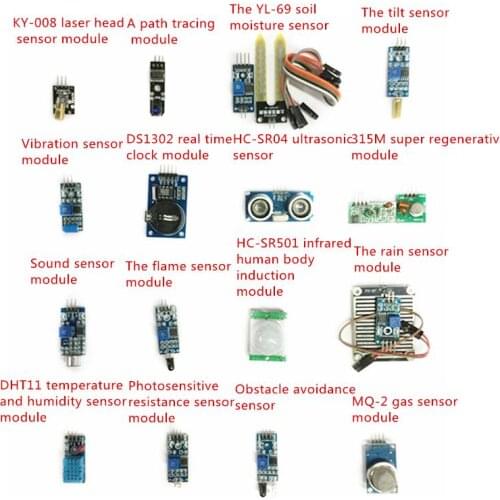 Raspberry pi 3 sensor module package 16 kinds of sensor Free shipping