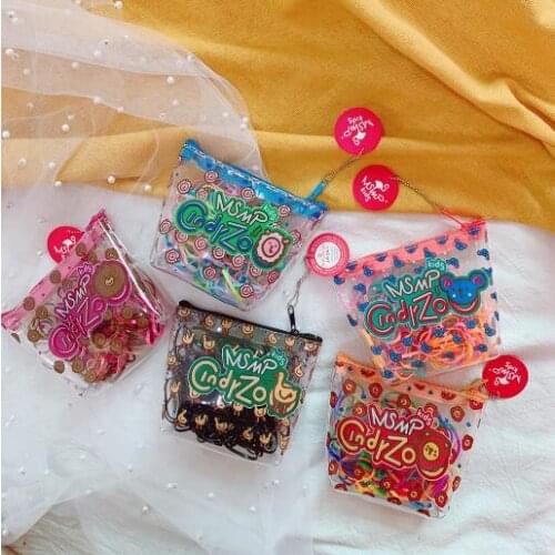 Cartoon girl student portable candy color rubber band stretch black baby does not hurt hair band hair ring jewelry