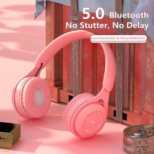 New Over Ear Bluetooth 5.0 Headsets Women Headphones Surround Sound Stereo Earphones USB Microphone PC Phone Gaming Headset