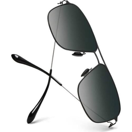 Youpin classic box Sun Glasses Pro box gradient gray classic square stainless steel frame polarized lens anti-UV anti-oil