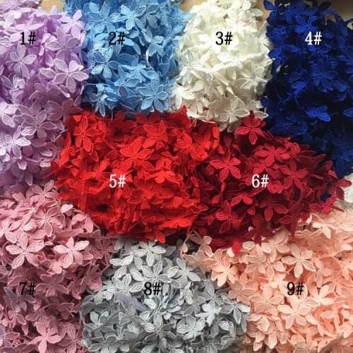 Wholesale price 3yards/lot 4.5cm wide 9colors Flower Pattern Embroidery Lace trim DIY Sewing Accessories SC160