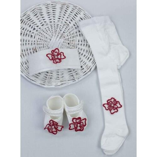 Red Girls Baby Girl Newborn Gift Suit Set Girl Babies Tights Stockings Hair Bandana Shoes Fashion Style 2021 Mom Gift package